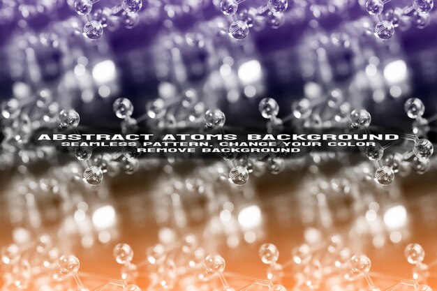 Fondo texturizado abstracto con formato PSD de patrón de átomo y molécula editable