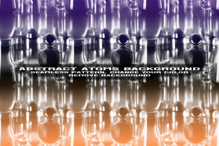 PSD fondo texturizado abstracto con formato psd de patrón de átomo y molécula editable