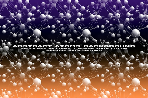 Fondo texturizado abstracto con formato PSD de patrón de átomo y molécula editable