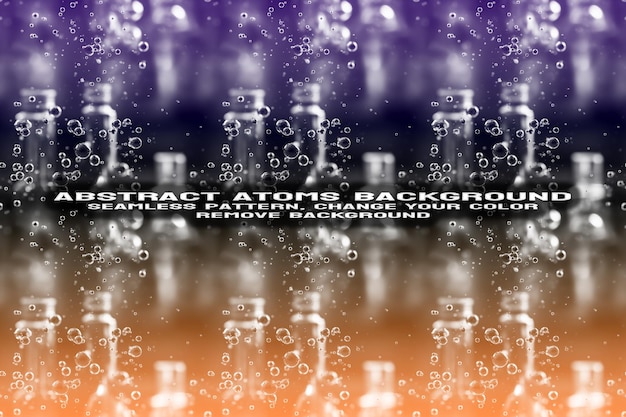 Fondo texturizado abstracto con formato PSD de patrón de átomo y molécula editable