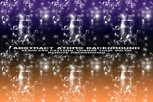 Fondo texturizado abstracto con formato PSD de patrón de átomo y molécula editable