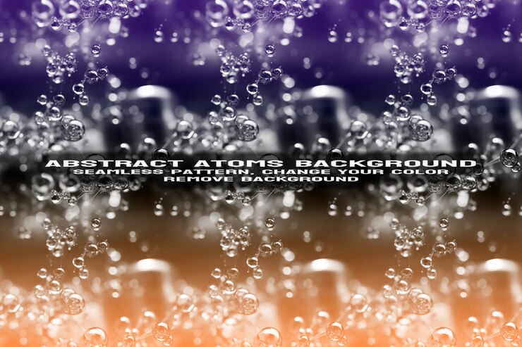 PSD fondo texturizado abstracto con formato psd de patrón de átomo y molécula editable