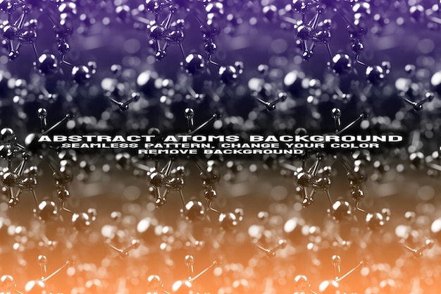 Fondo texturizado abstracto con formato PSD de patrón de átomo y molécula editable