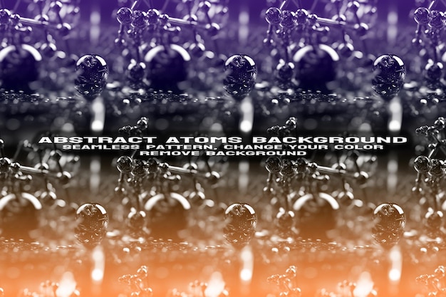 Fondo texturizado abstracto con formato PSD de patrón de átomo y molécula editable