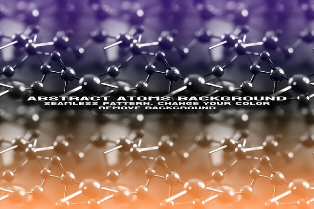 Fondo texturizado abstracto con formato PSD de patrón de átomo y molécula editable