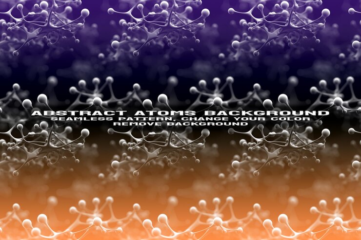 PSD fondo texturizado abstracto con formato psd de patrón de átomo y molécula editable