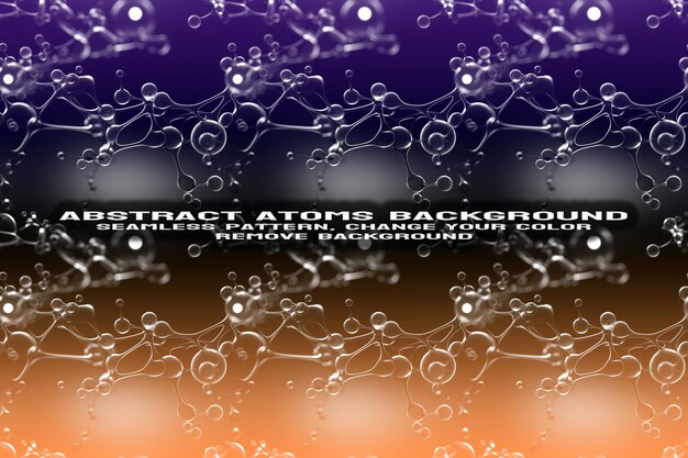 Fondo texturizado abstracto con formato PSD de patrón de átomo y molécula editable