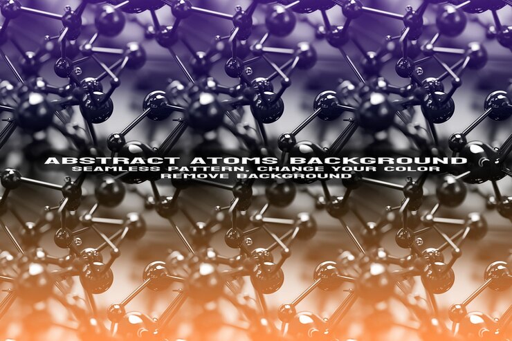 PSD fondo texturizado abstracto con formato psd de patrón de átomo y molécula editable