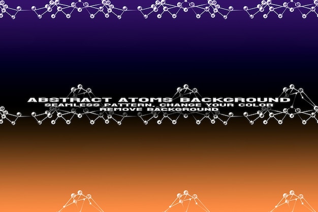 Fondo texturizado abstracto con formato PSD de patrón de átomo y molécula editable