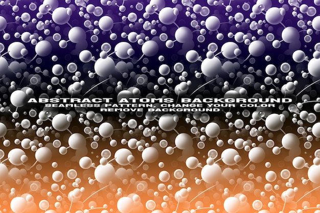 Fondo texturizado abstracto con formato PSD de patrón de átomo y molécula editable