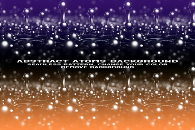 Fondo texturizado abstracto con formato PSD de patrón de átomo y molécula editable