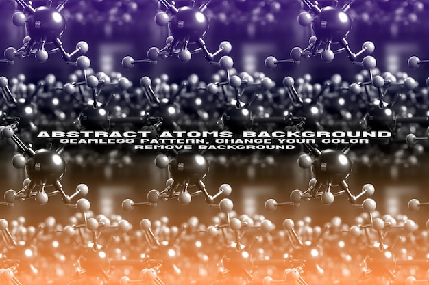 Fondo texturizado abstracto con formato PSD de patrón de átomo y molécula editable