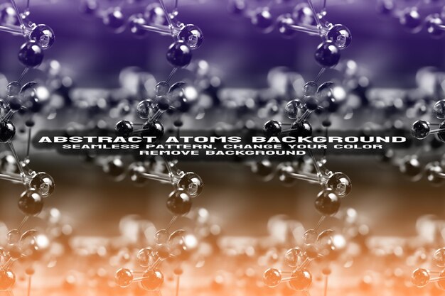 Fondo texturizado abstracto con formato PSD de patrón de átomo y molécula editable