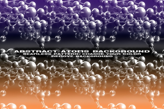 Fondo texturizado abstracto con formato PSD de patrón de átomo y molécula editable