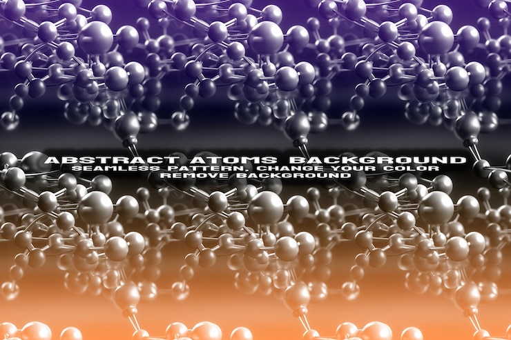 PSD fondo texturizado abstracto con formato psd de patrón de átomo y molécula editable