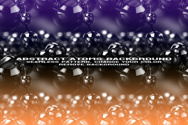 Fondo texturizado abstracto con formato PSD de patrón de átomo y molécula editable