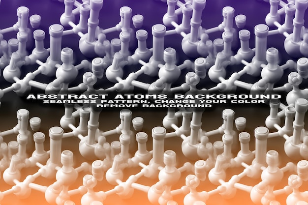 Fondo texturizado abstracto con formato PSD de patrón de átomo y molécula editable