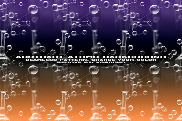 Fondo texturizado abstracto con formato PSD de patrón de átomo y molécula editable