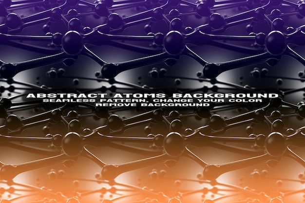 Fondo texturizado abstracto con formato PSD de patrón de átomo y molécula editable
