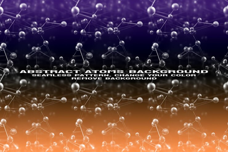 PSD fondo texturizado abstracto con formato psd de patrón de átomo y molécula editable