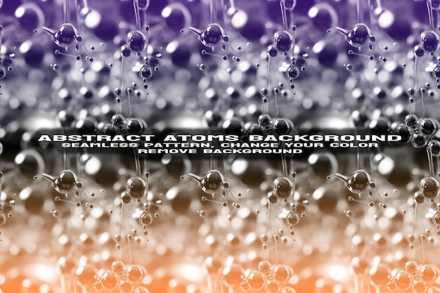 Fondo texturizado abstracto con formato PSD de patrón de átomo y molécula editable