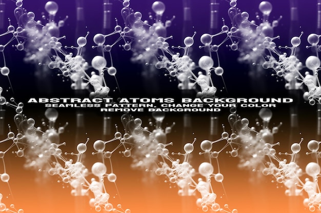 Fondo texturizado abstracto con formato PSD de patrón de átomo y molécula editable