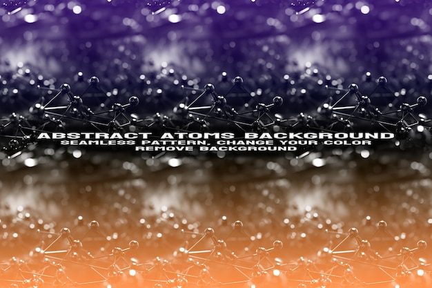 Fondo texturizado abstracto con formato PSD de patrón de átomo y molécula editable