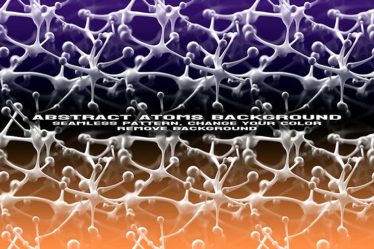 PSD fondo texturizado abstracto con formato psd de patrón de átomo y molécula editable