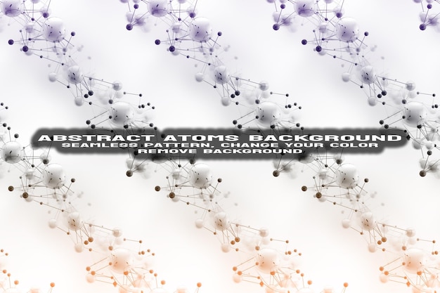 Fondo texturizado abstracto con formato PSD de patrón de átomo y molécula editable