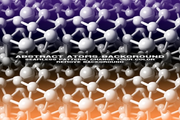 Fondo texturizado abstracto con formato PSD de patrón de átomo y molécula editable