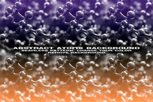 Fondo texturizado abstracto con formato PSD de patrón de átomo y molécula editable