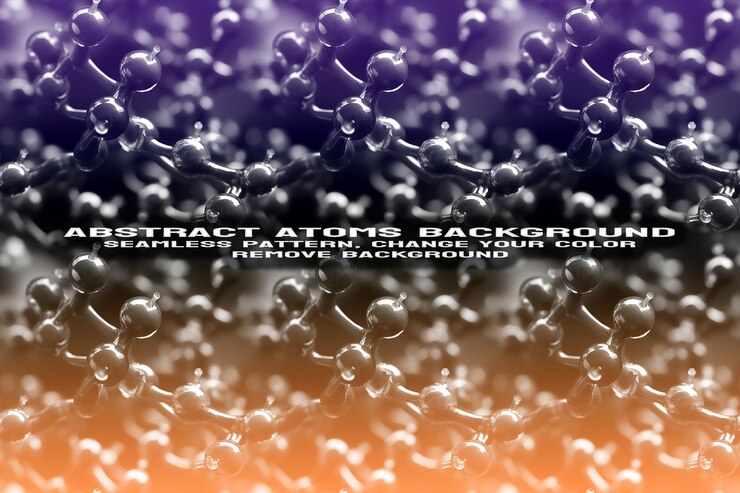 PSD fondo texturizado abstracto con formato psd de patrón de átomo y molécula editable