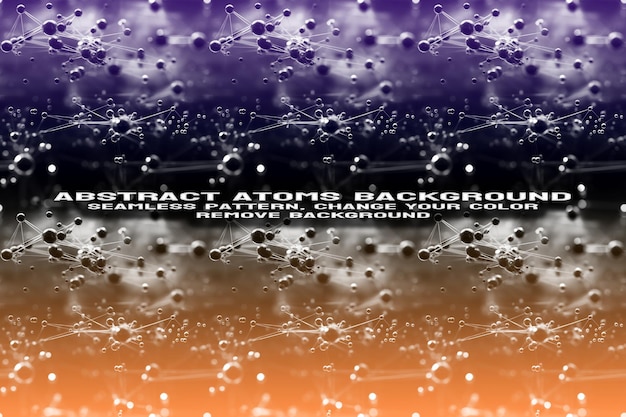 Fondo texturizado abstracto con formato PSD de patrón de átomo y molécula editable