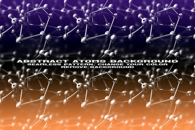 Fondo texturizado abstracto con formato PSD de patrón de átomo y molécula editable