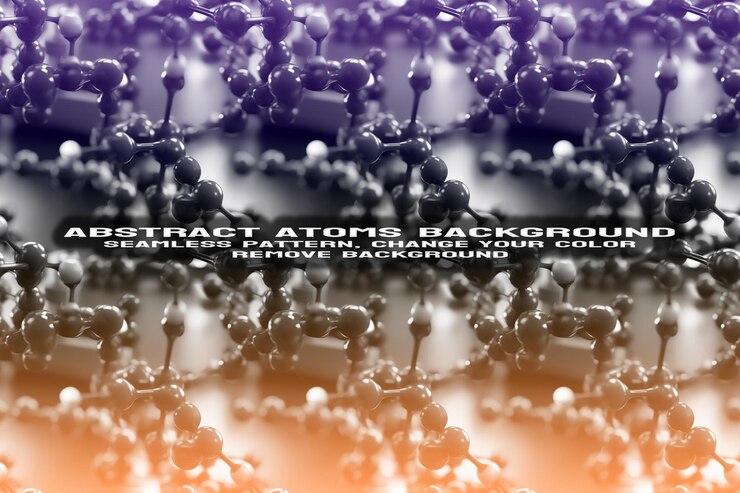 PSD fondo texturizado abstracto con formato psd de patrón de átomo y molécula editable