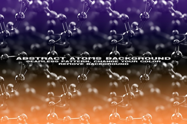 Fondo texturizado abstracto con formato PSD de patrón de átomo y molécula editable