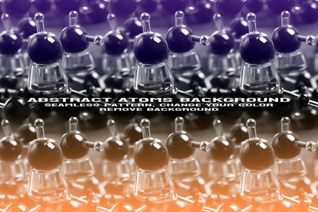 Fondo texturizado abstracto con formato PSD de patrón de átomo y molécula editable