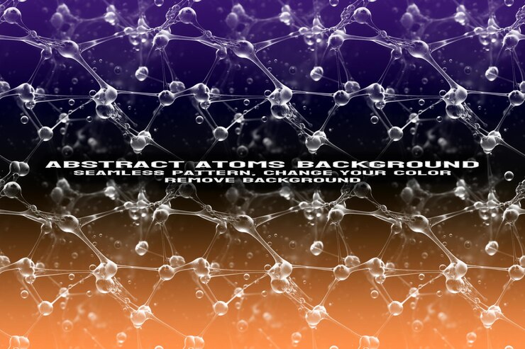 PSD fondo texturizado abstracto con formato psd de patrón de átomo y molécula editable