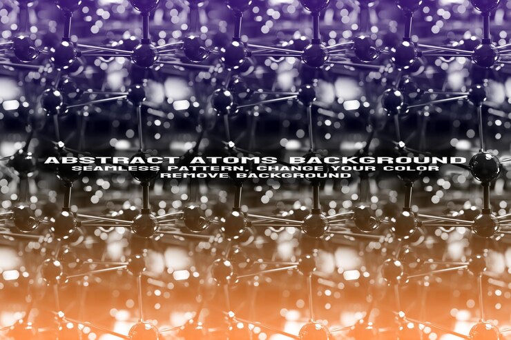 PSD fondo texturizado abstracto con formato psd de patrón de átomo y molécula editable