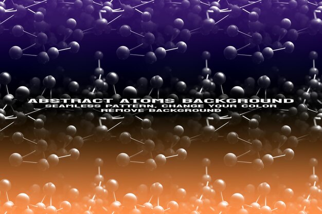 Fondo texturizado abstracto con formato PSD de patrón de átomo y molécula editable
