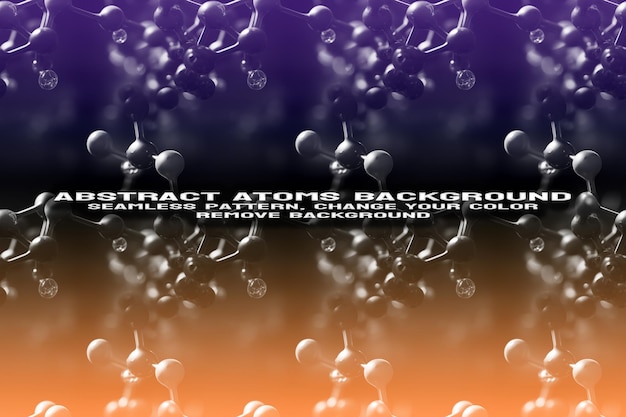 Fondo texturizado abstracto con formato PSD de patrón de átomo y molécula editable