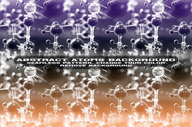 Fondo texturizado abstracto con formato PSD de patrón de átomo y molécula editable