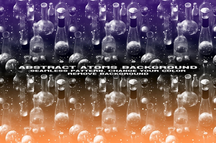 PSD fondo texturizado abstracto con formato psd de patrón de átomo y molécula editable
