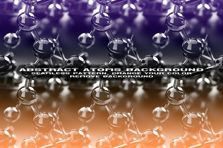 PSD fondo texturizado abstracto con formato psd de patrón de átomo y molécula editable