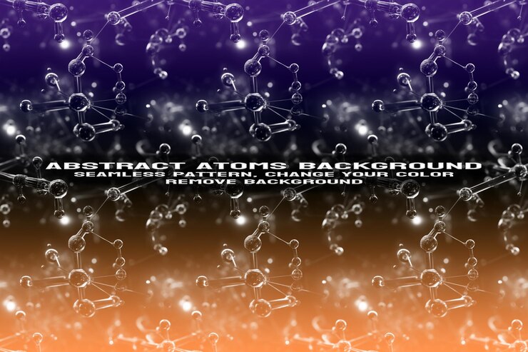 PSD fondo texturizado abstracto con formato psd de patrón de átomo y molécula editable