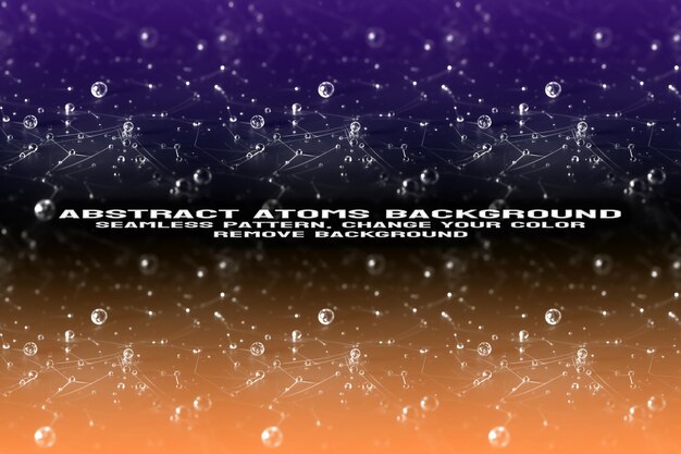 Fondo texturizado abstracto con formato PSD de patrón de átomo y molécula editable