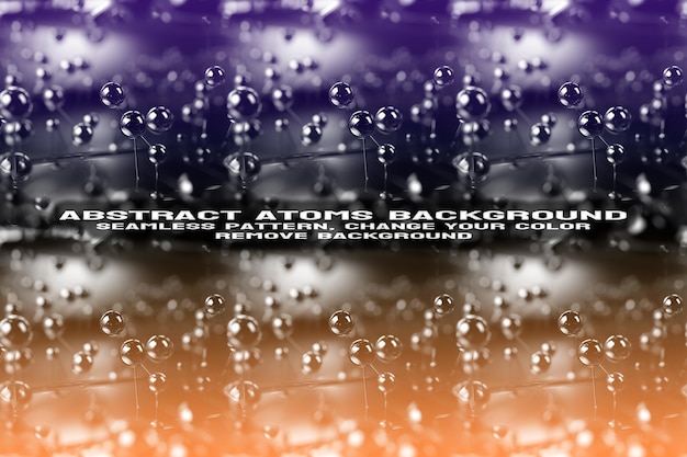 Fondo texturizado abstracto con formato PSD de patrón de átomo y molécula editable