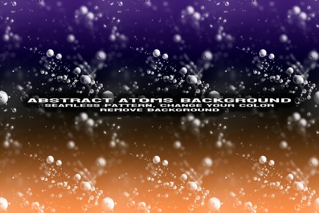 Fondo texturizado abstracto con formato PSD de patrón de átomo y molécula editable