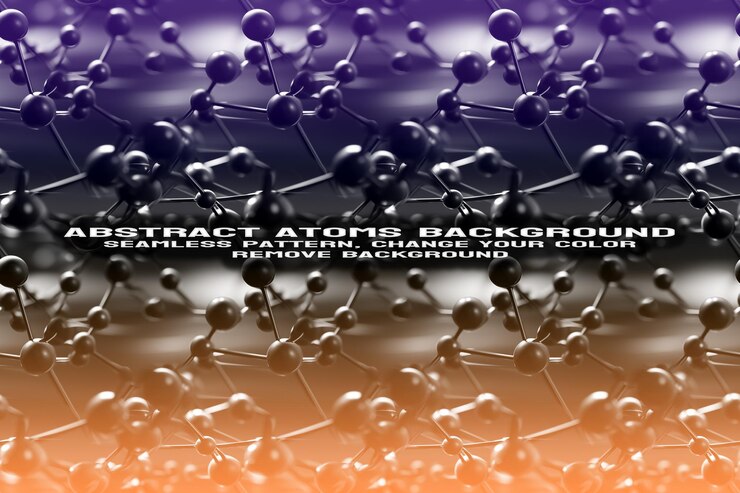 PSD fondo texturizado abstracto con formato psd de patrón de átomo y molécula editable