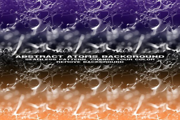 Fondo texturizado abstracto con formato PSD de patrón de átomo y molécula editable